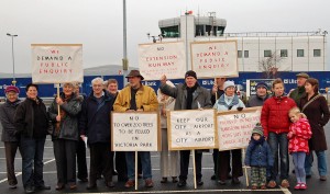 Belfast Airport Runway Protest by Green Party MLA Brian Wilson