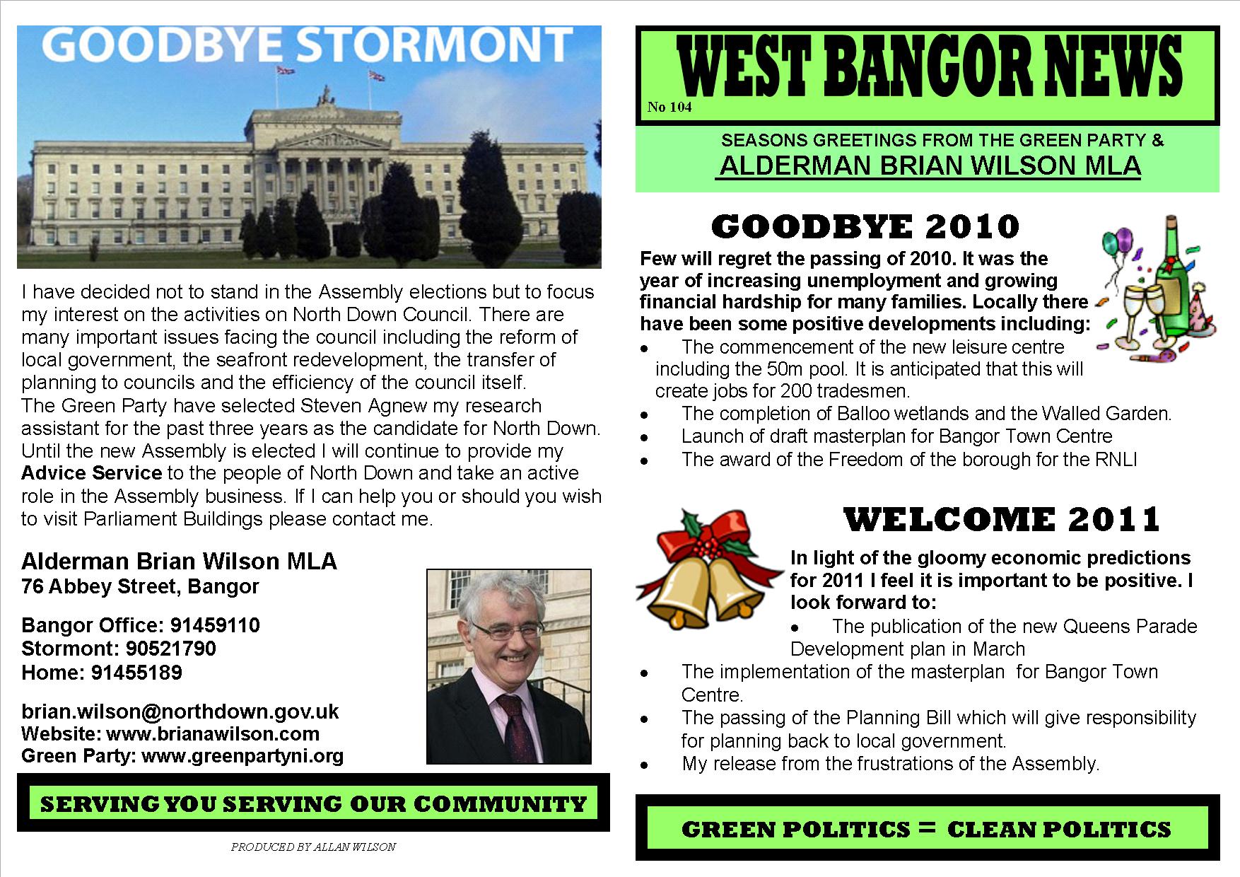 West Bangor News (104) – New Year 2011